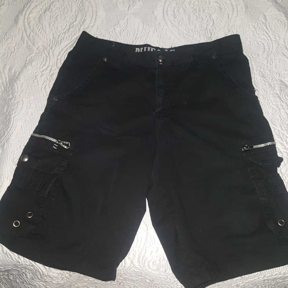 Mens Black Cargo Shorts From Blue Rag