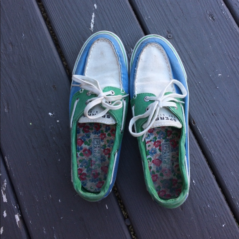blue and green sperrys - Picture 1 of 4