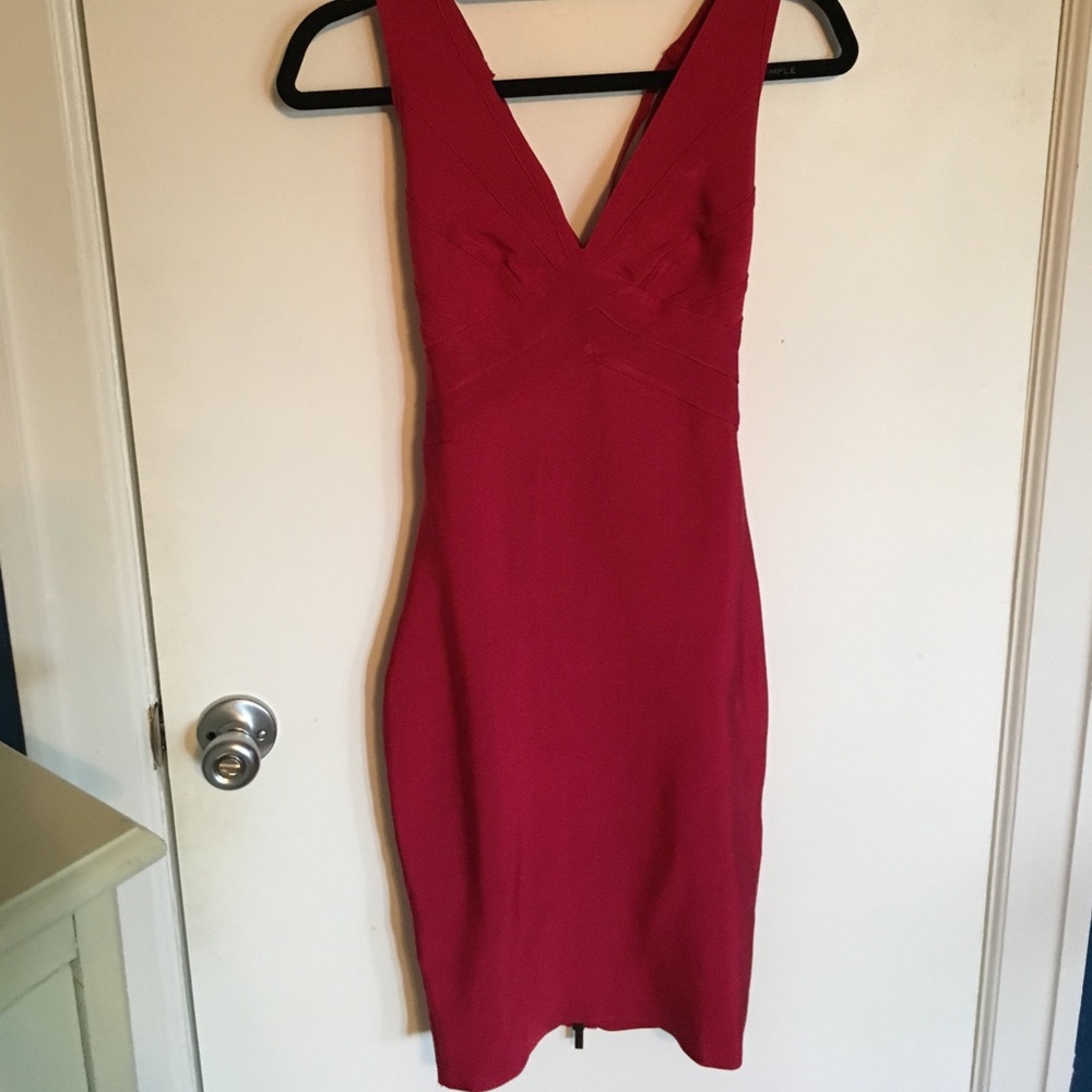 WOW couture red bodycon dress