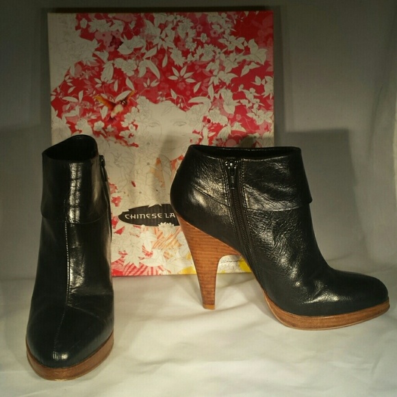 Chinese Laundry Shoes - Chinese Laundry Canela Black Leather Wood Heel