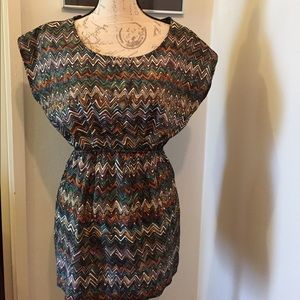 Forever 21 Chevron Zig Zag Tunic medium