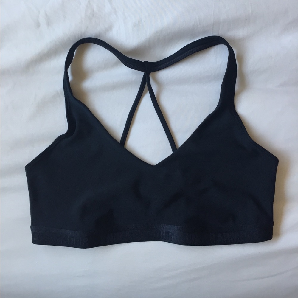 Under Armour Black Strappy Sports Bra Size Medium