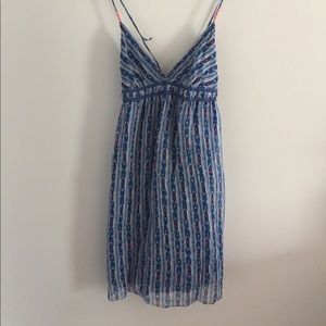 Cross back sheer flowy boho dress