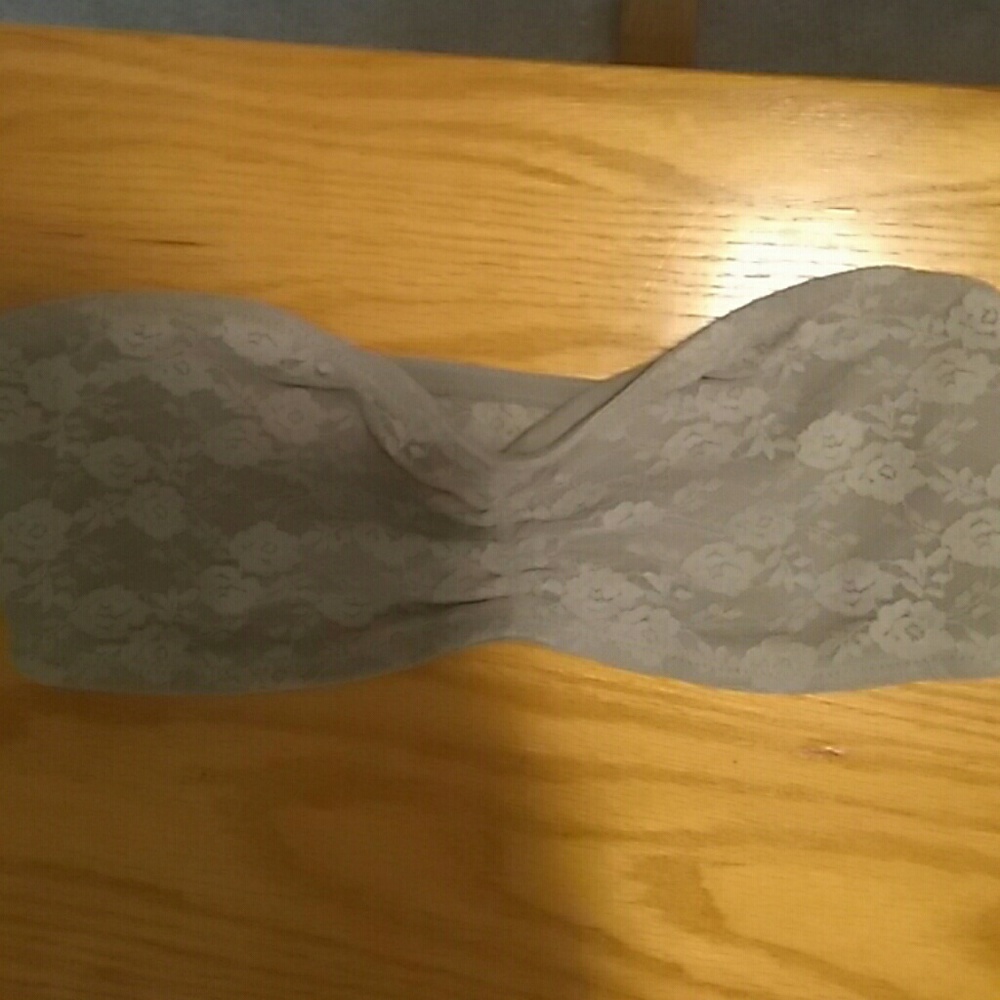 VS PINK grey lace design strapless bra top by