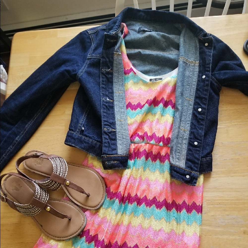 Neon Chevron Lily Rose Bodycon Dress - Picture 2 of 2