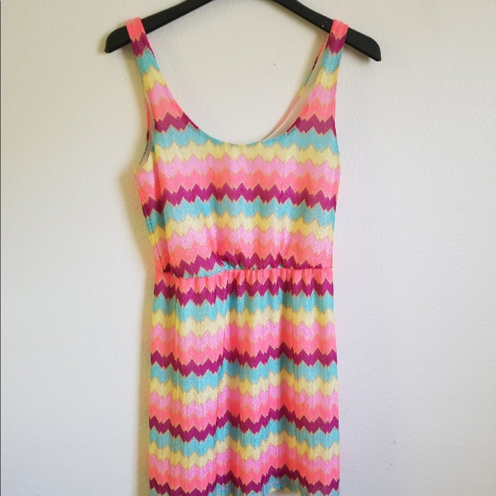 Neon Chevron Lily Rose Bodycon Dress
