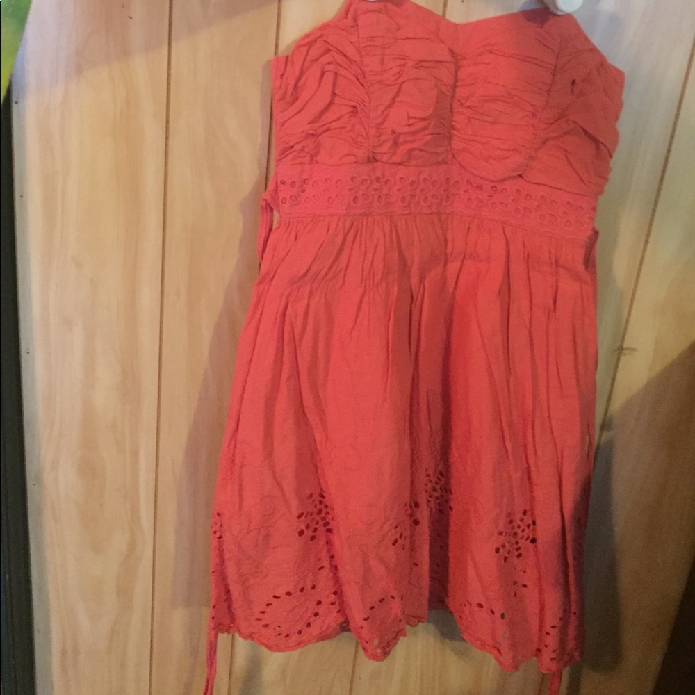 Peach strapless dress size 3