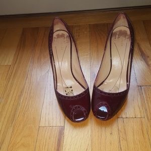 Kate spade dark red peep toe heels