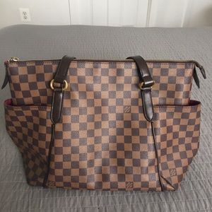 Brown Checkered Purse