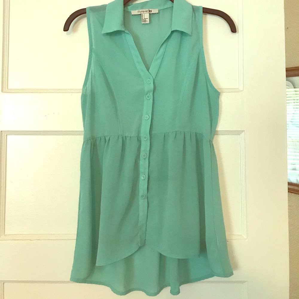 Forever 21 Blue Button Up top