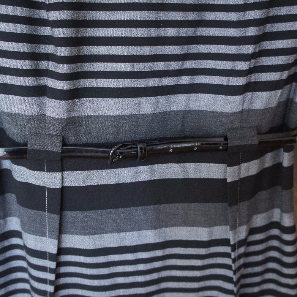 NWT Calvin Klein Stripe Dress -Black/Grey, Size 8 - Picture 5 of 6