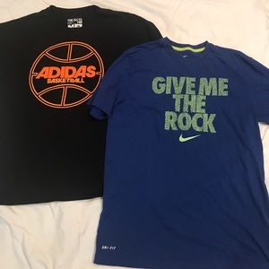 2 men's size M Nike and adidas t-shirts