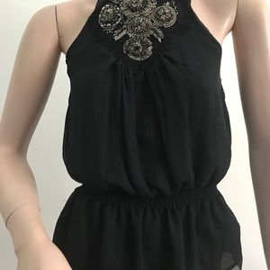 Bebe Embellished Halter Top