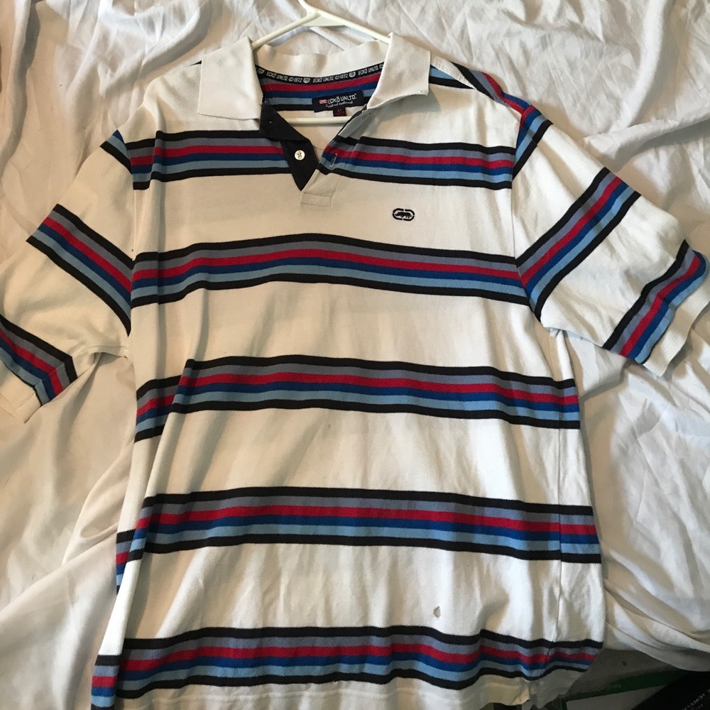 Ecko striped polo M