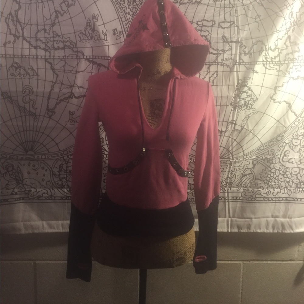 Lip Service pink and black midi pull over