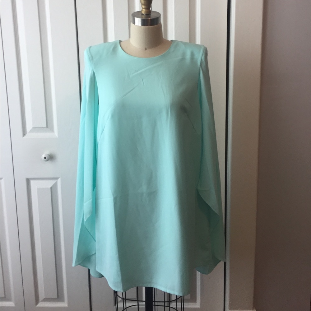 Cameo mini cape dress, sea foam green, medium