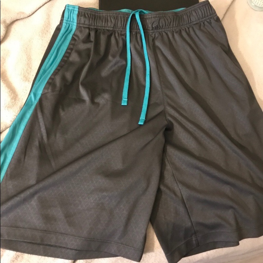 Men's Grey and Blue Shorts