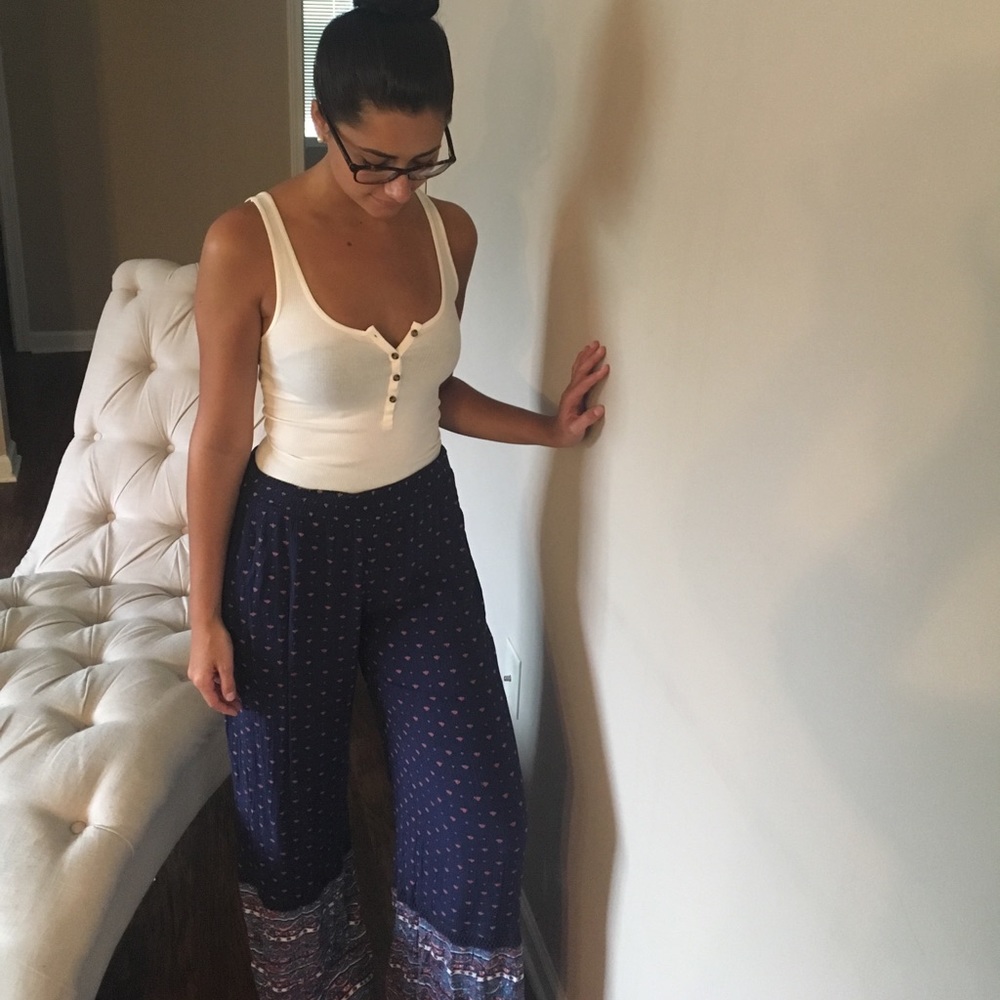 Navy Flowy Pants💎