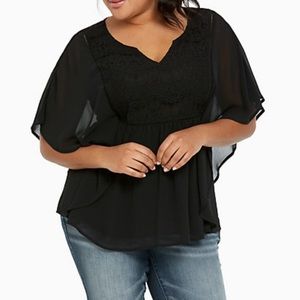 NWT Flutter sleeve torrid top, size 00!