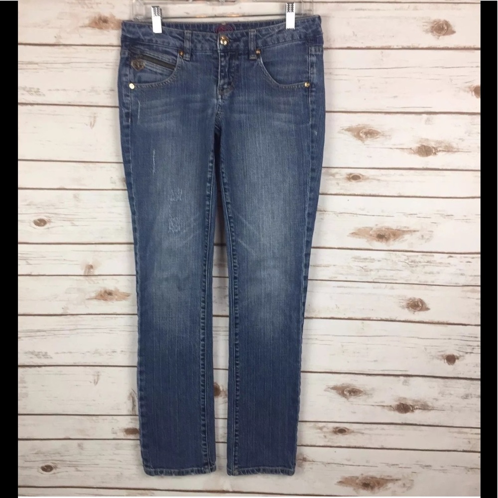2b BEBE Womens Distressed Skinny Stretch Jean Sz28
