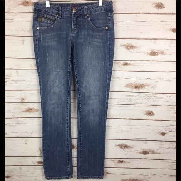 2b BEBE Womens Distressed Skinny Stretch Jean Sz28 - Picture 2 of 8