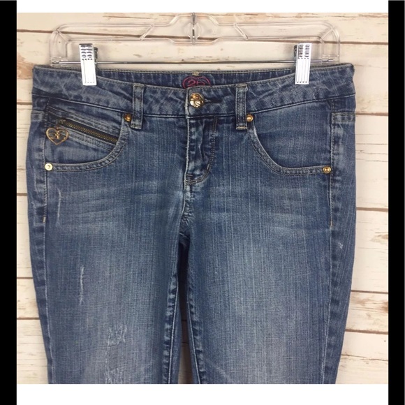 2b BEBE Womens Distressed Skinny Stretch Jean Sz28 - Picture 3 of 8