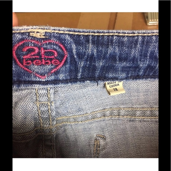 2b BEBE Womens Distressed Skinny Stretch Jean Sz28 - Picture 8 of 8