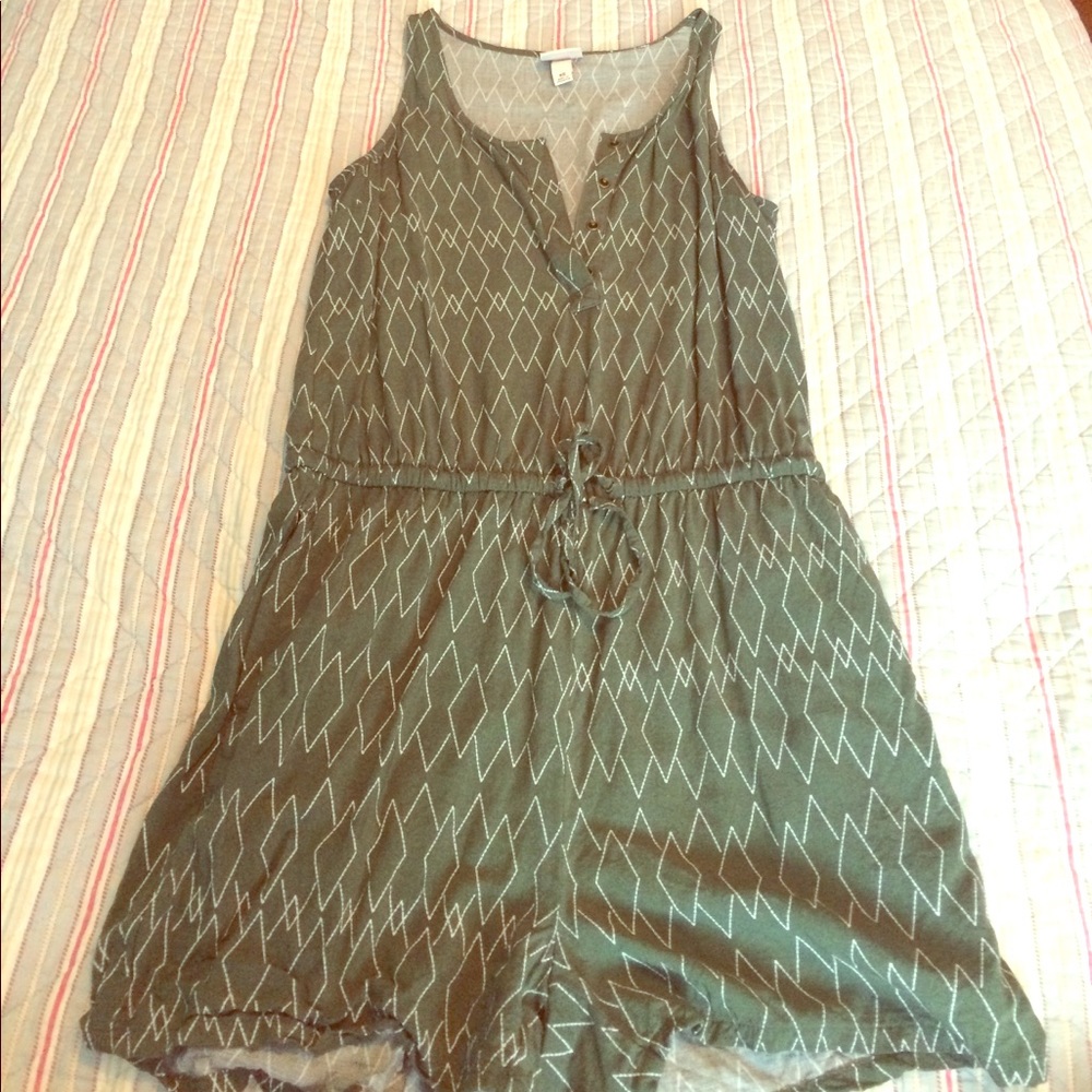 Adorable forest green romper with drawstring waist