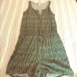 Adorable forest green romper with drawstring waist