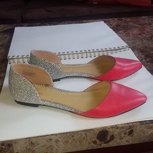 D'orsay color blocked two tone flats