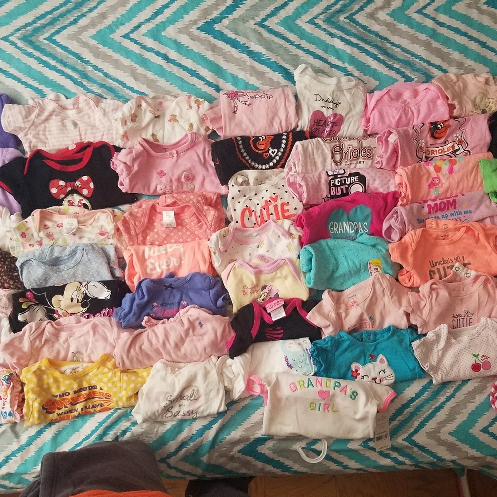 Lot of baby girl onesies