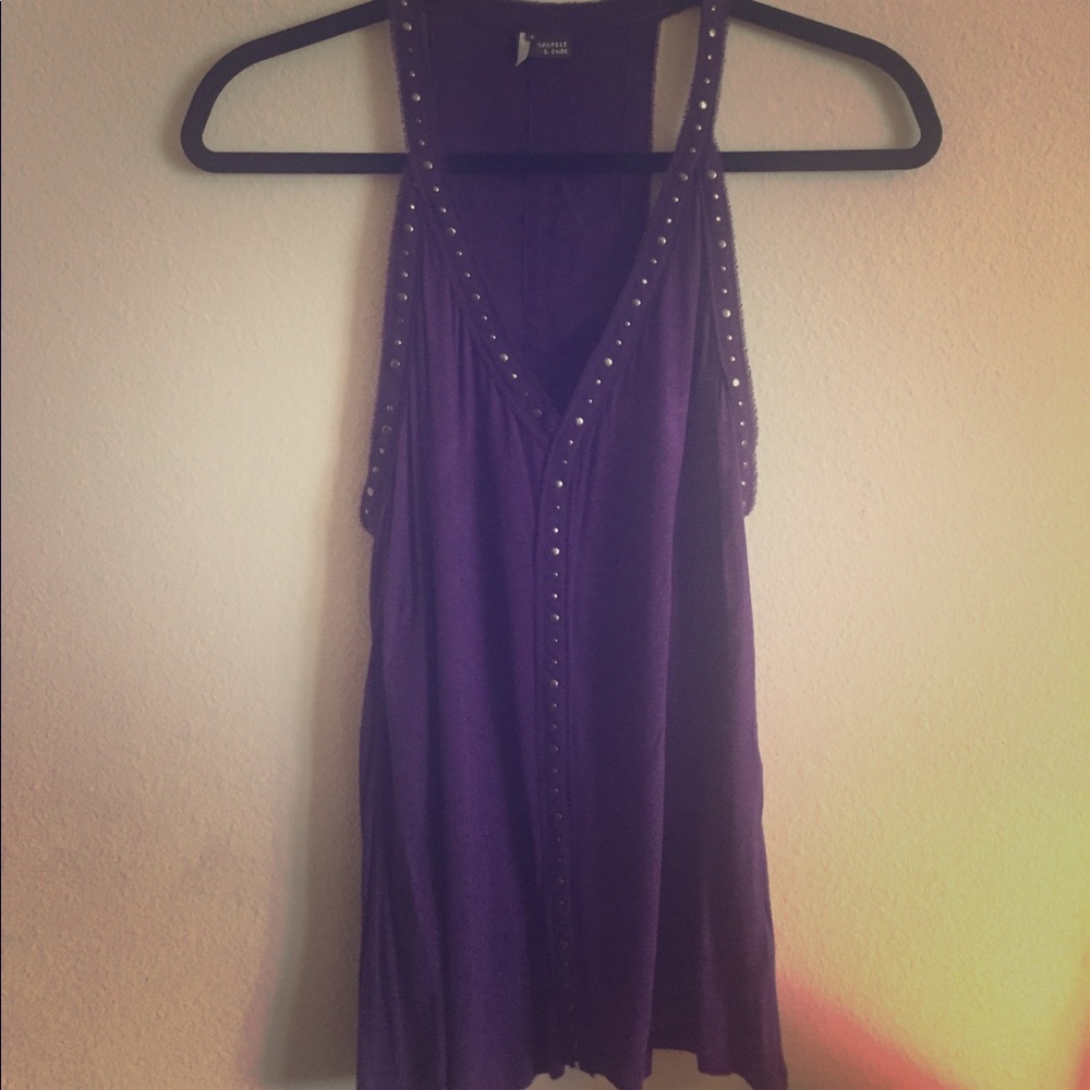 Purple beaded tank top