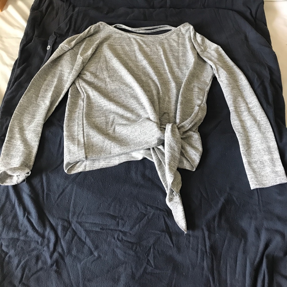 Gray crop top sweater