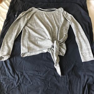 Gray crop top sweater