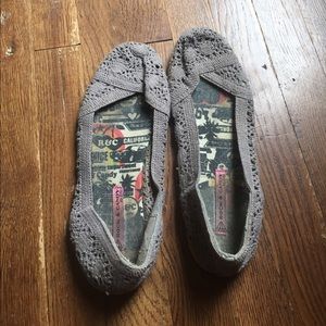 Grey crochet shoes