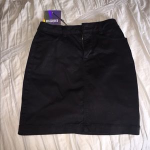 Missguided Black Denim Mini Skirt