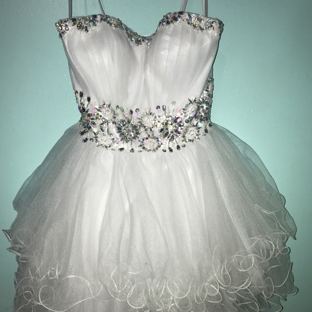 White stoned dress