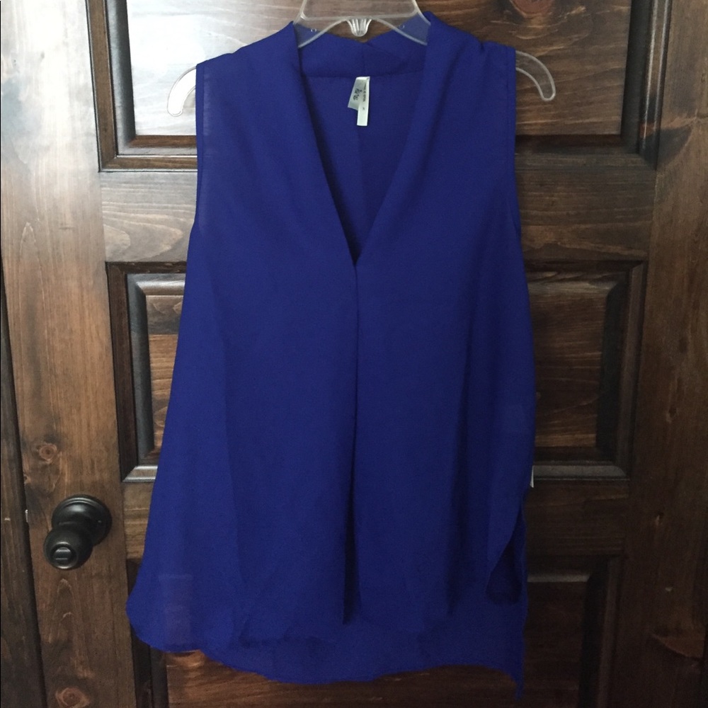 Royal Blue Sleeveless Blose