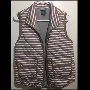 Copper & white quilted puffer vest