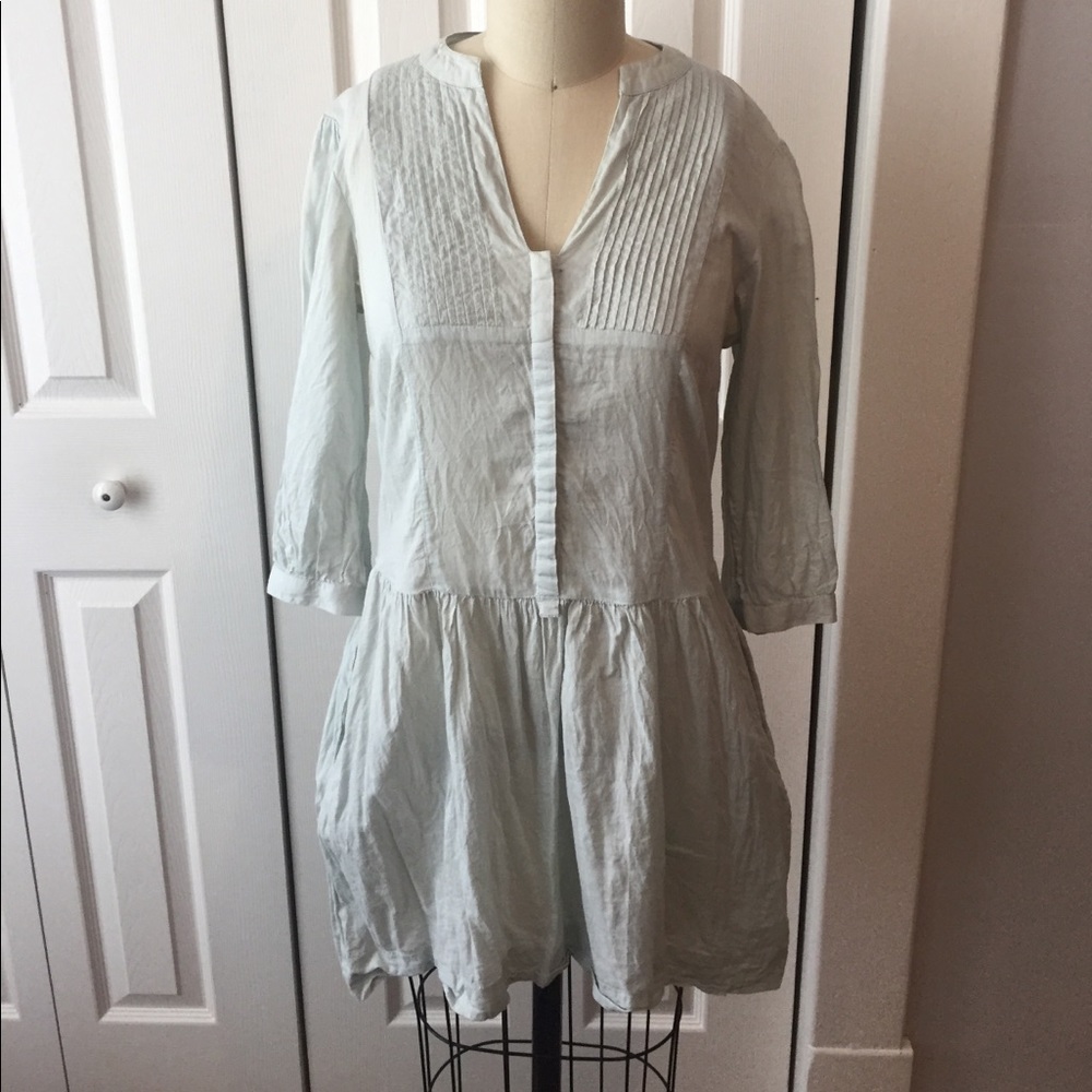 Mini cotton long sleeve dress