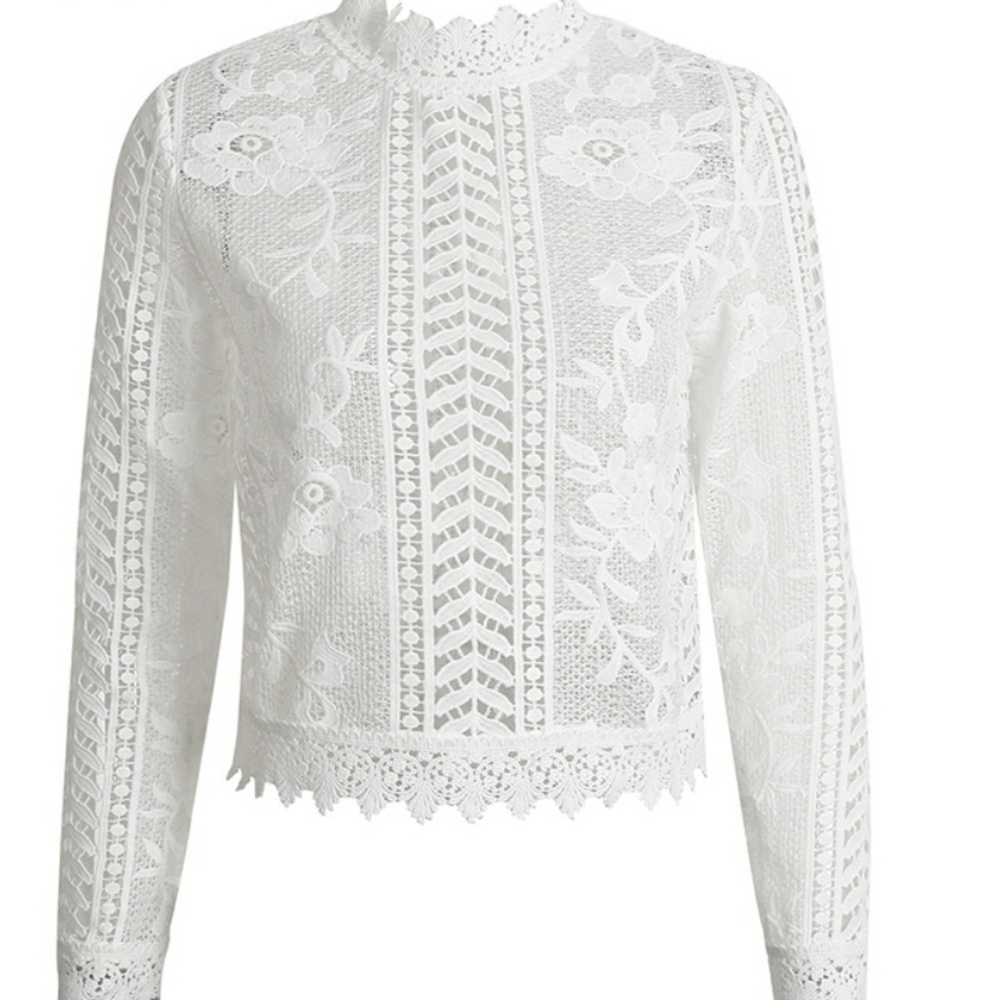 *Restocking* Sexy Glam White Lace Top - Picture 5 of 8