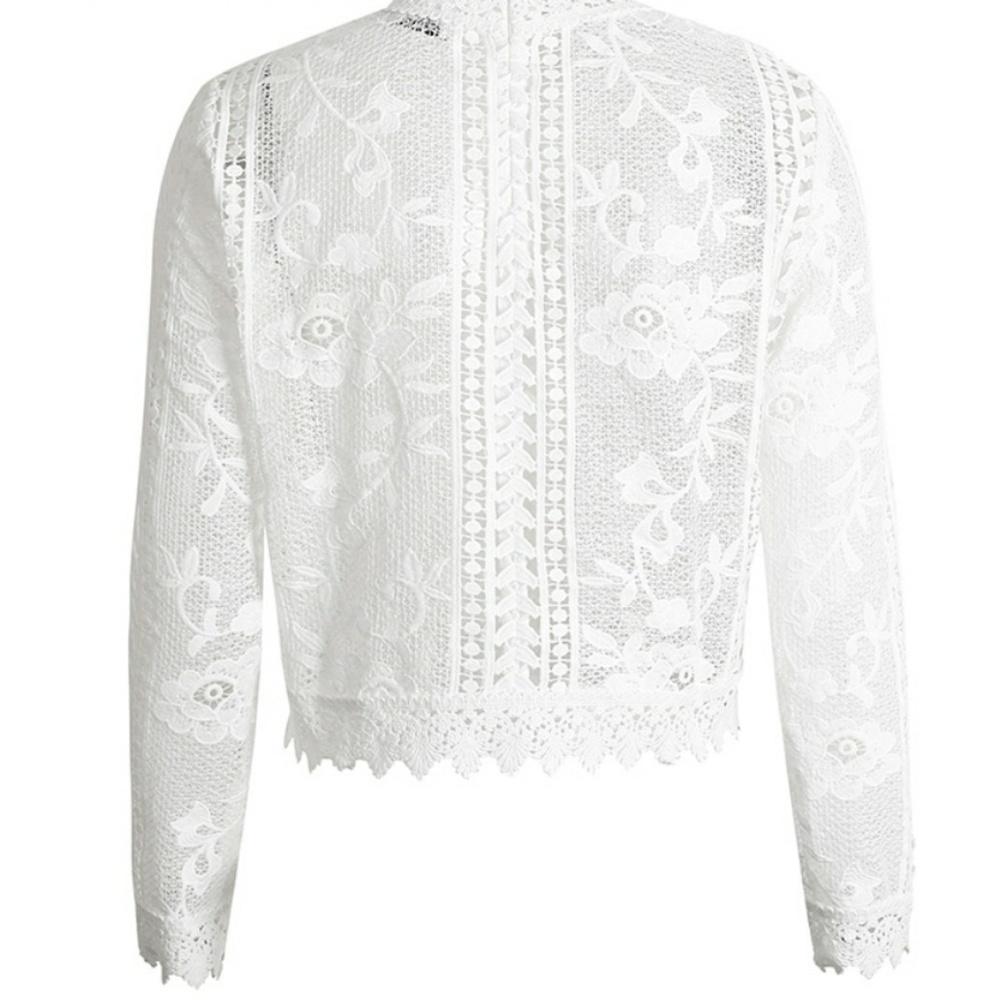 *Restocking* Sexy Glam White Lace Top - Picture 7 of 8
