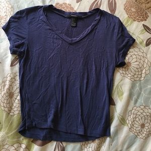 Cue Medium- Blue Crop Top Tee
