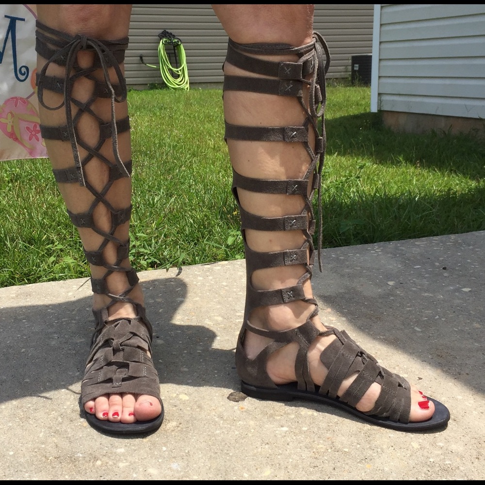 Free People Gladiator Sandals Dark Gray