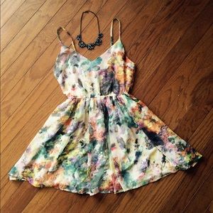 Lovely Cocktail Dress Watercolor  - size small