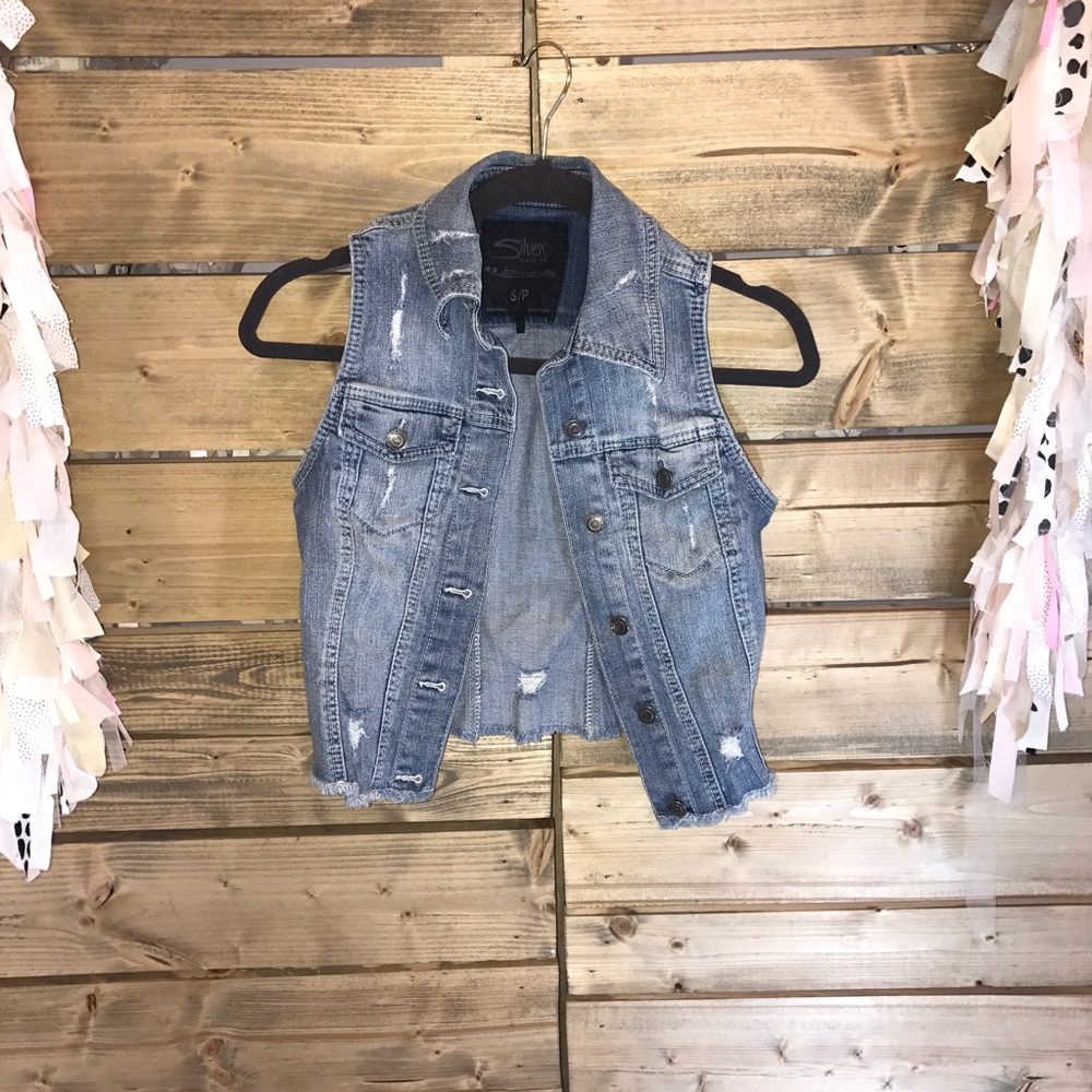 Cropped Jean Vest