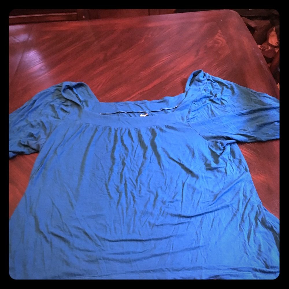 Gap square neck teal tee size xxl