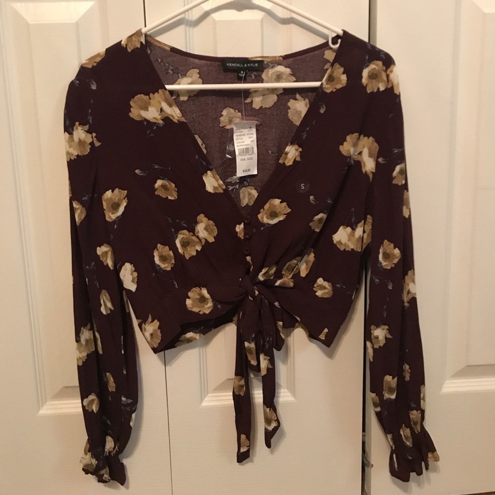 Kendall & Kylie Burgundy Crop Top