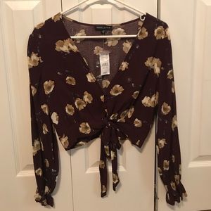 Kendall & Kylie Burgundy Crop Top