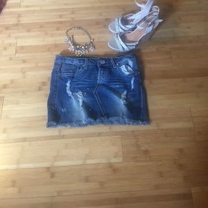 Rue 21 distressed jean skirt